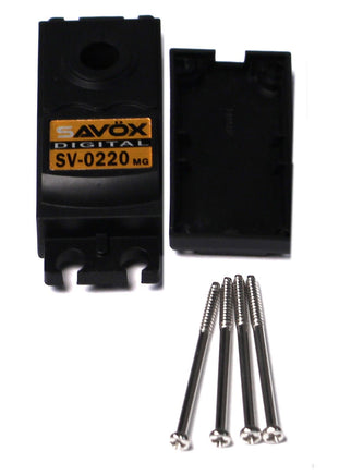 Savox - TOP & BOTTOM SERVO CASE WITH 4 SCREWS SV0220MG - Hobby Recreation Products