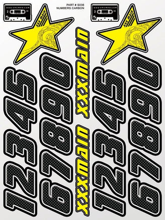 XXX Main Racing - Numbers Carbon Sticker Sheet - Hobby Recreation Products